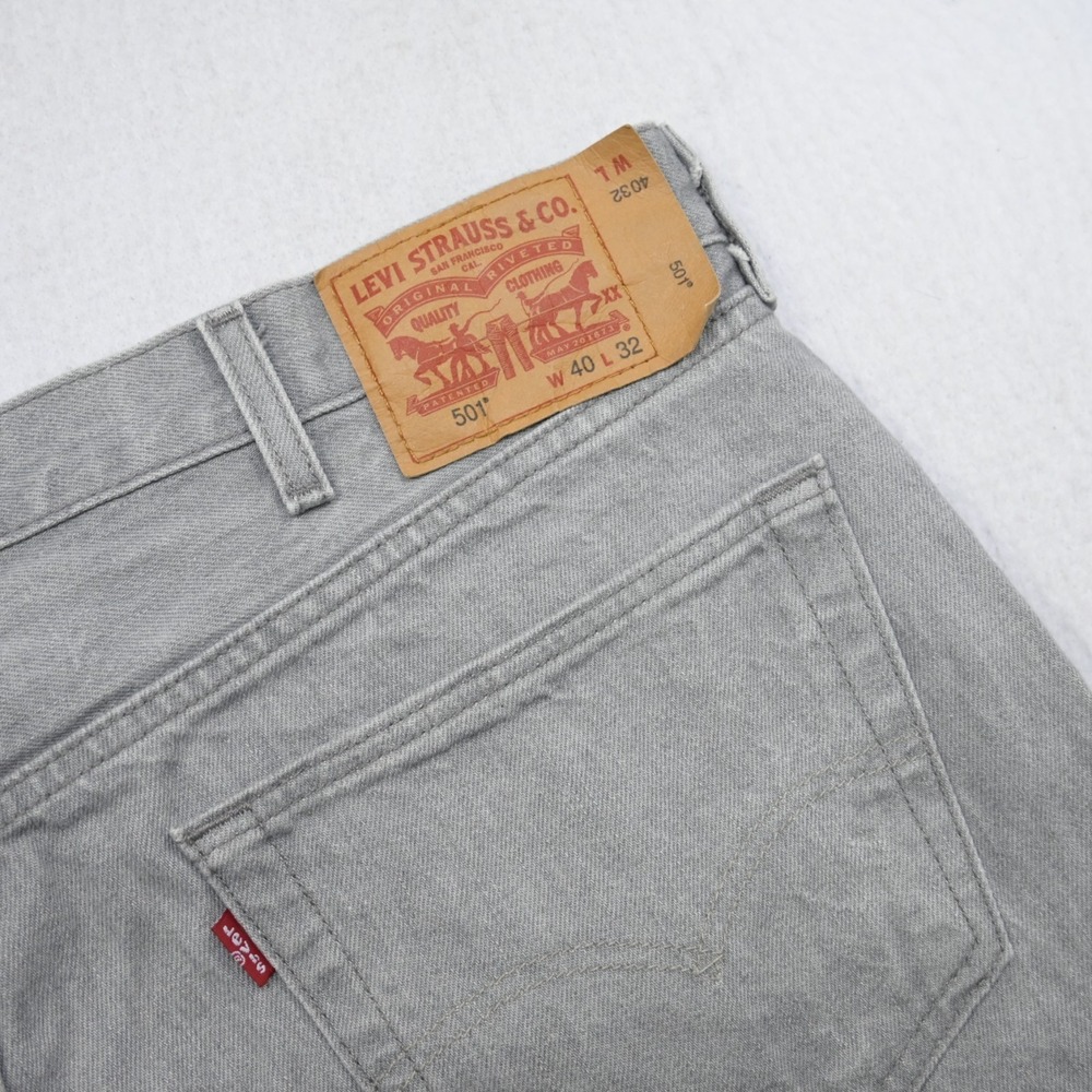Levi's 501 XX Button Fly Straight Leg Gray Denim Jeans Mens Size‎ 38** x 30**